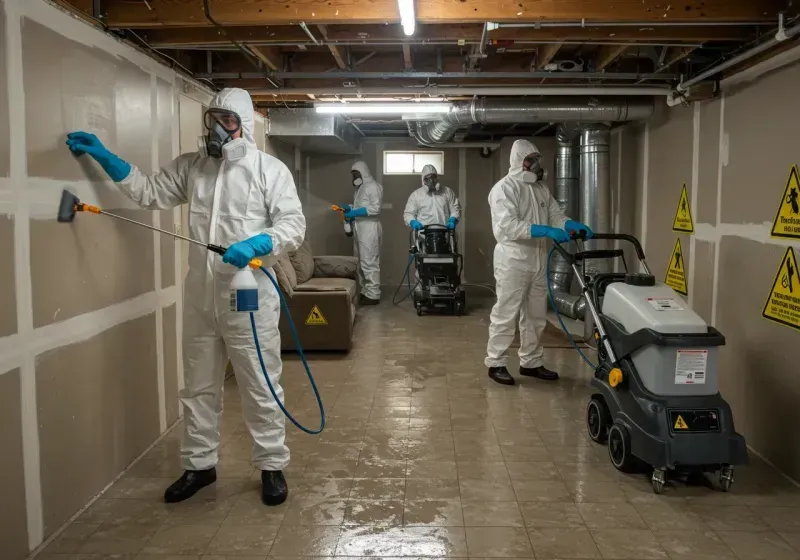 Basement Moisture Removal and Structural Drying process in Redwood City, CA